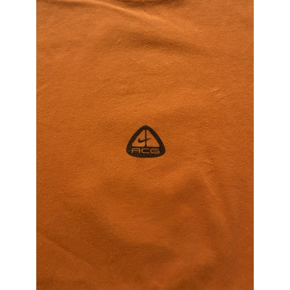 Nike ACG Vintage 2000s Shirt Cairn Rock Formation Graphic Orange Men's Medium - Picture 2 of 9